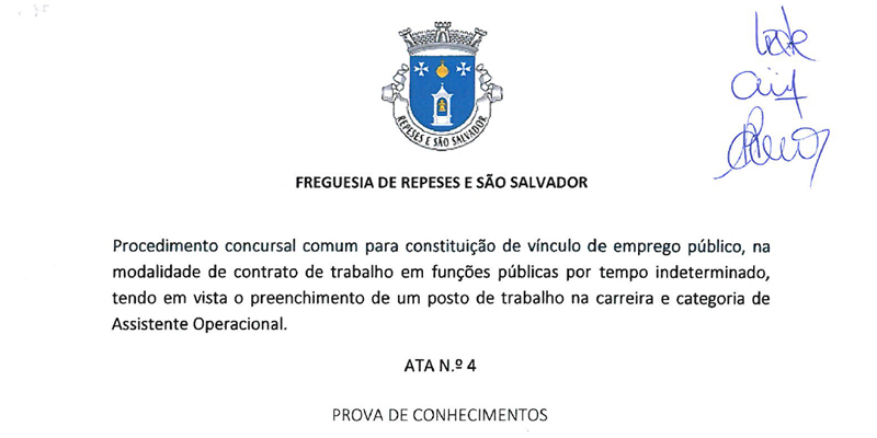 Procedimento Concursal Comum - Ata nº4