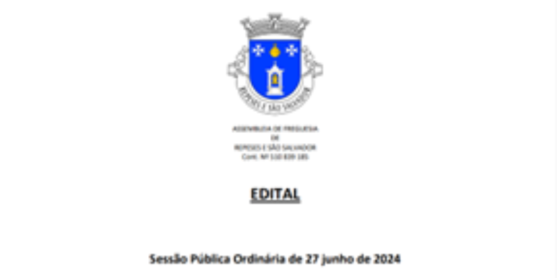 11ª SESSÃO PUBLICA ORDINÁRIA | 27 DE Junho | 20H00